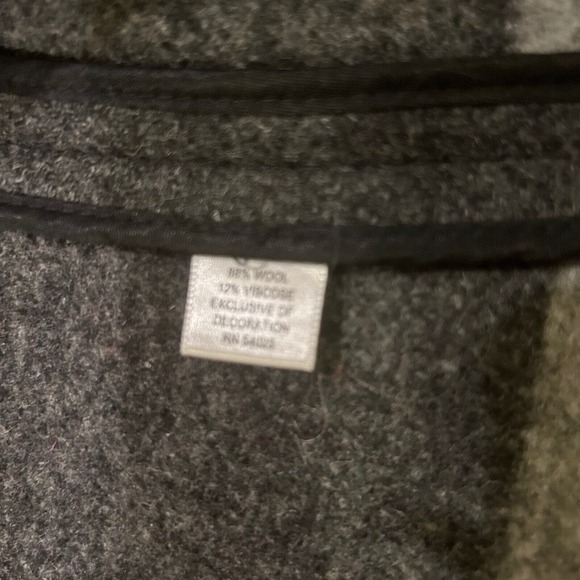 Banana Republic Women's Gray Wool Coat Sz Med Toggles Full Asymmetrical Zip - Picture 6 of 7